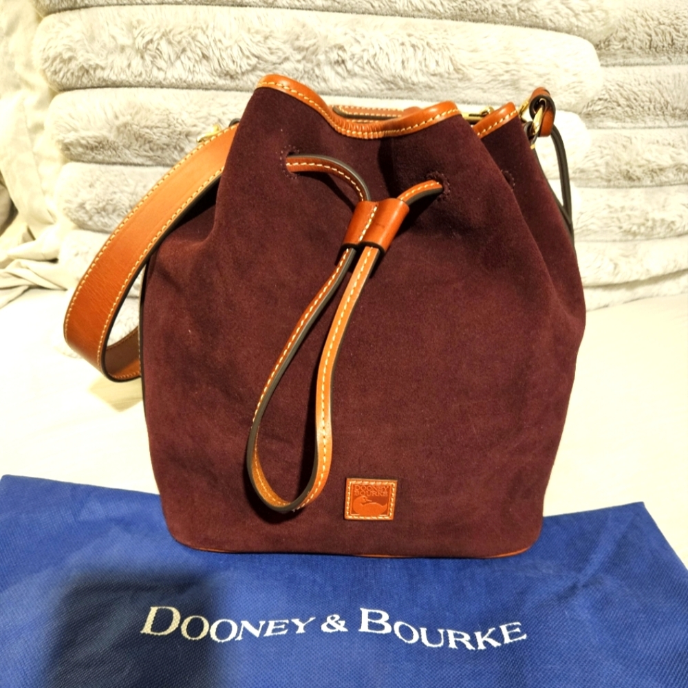 Dooney & Bourke Maroon Drawstring Bag